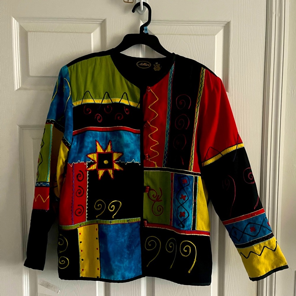 Multicolored, fun, jacket by allure size medium